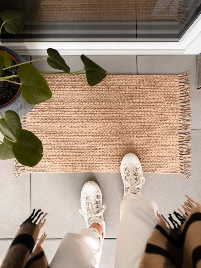 DIY Fußmatte mit Textur aus Jute häkeln – Kostenlose Anleitung